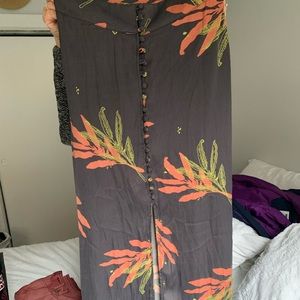 Free people button down sammy maxi skirt